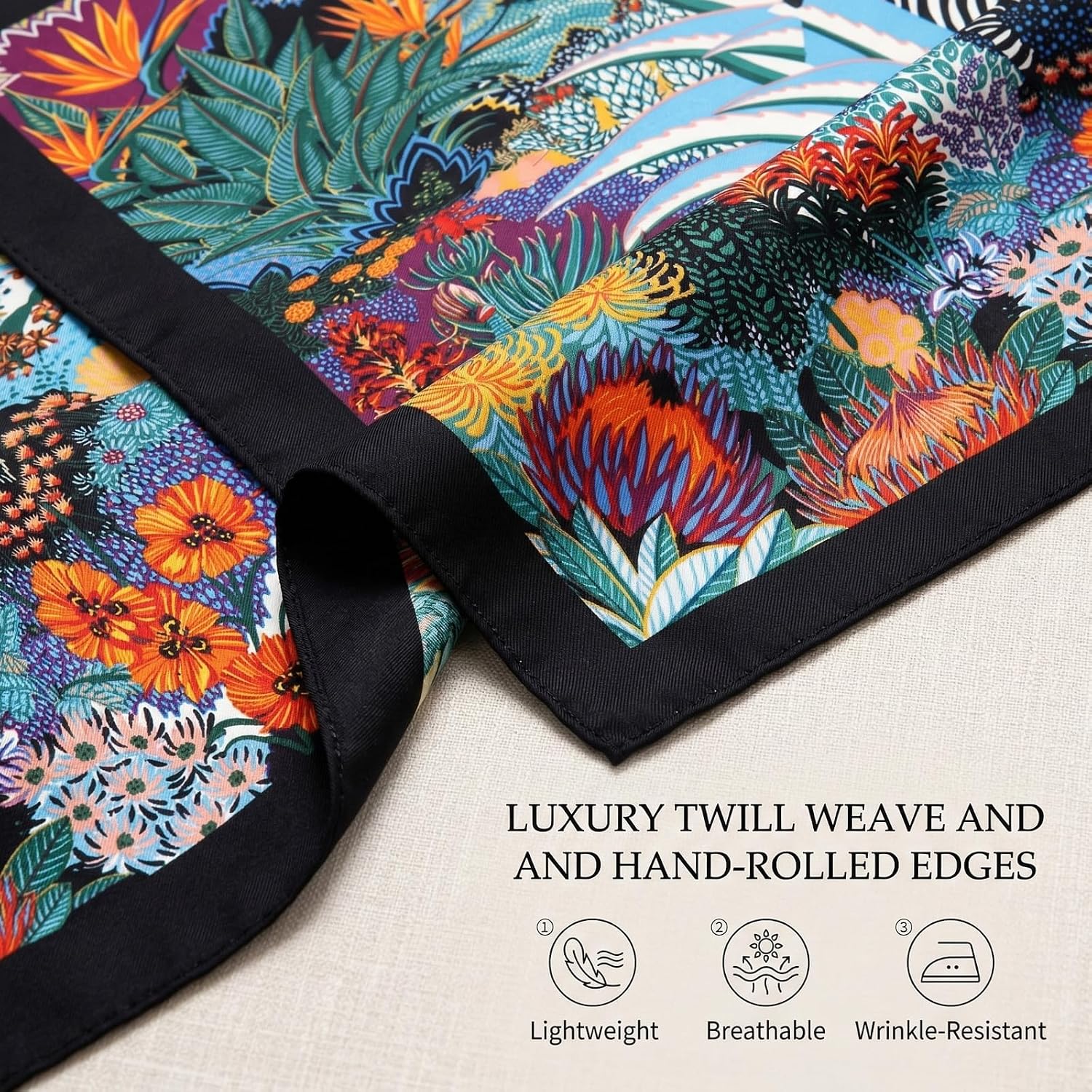 Satin Head Scarf for Women, Silk-Like Square Hair Wrap for Sleeping, Non-Slip Twill Bandana & Neck Scarf