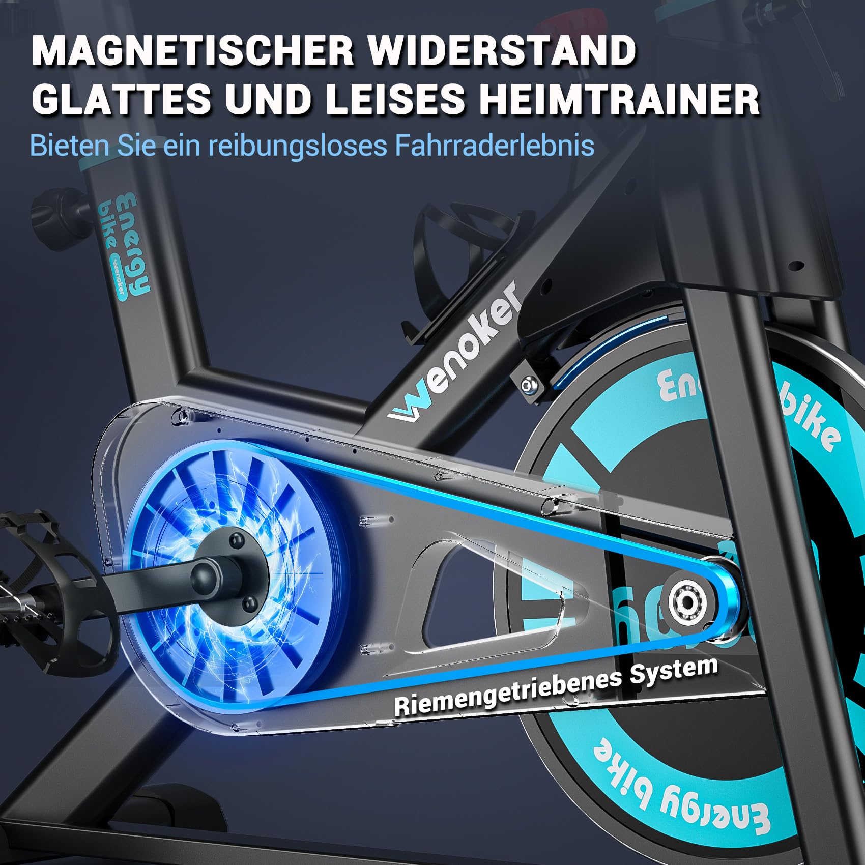 SogesHome Fitnessbikes hometrainer, fiets met magnetische weerstand, trainingsapparatuur, fitnessfiets, hometrainer, in hoogte verstelbaar, maximale belasting 120 kg