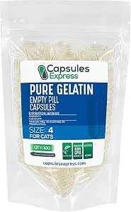 Capsules Express Size 00 Clear Empty Gelatin Capsules – Gluten-Free, Kosher, Bovine Gelatin – 500 Count