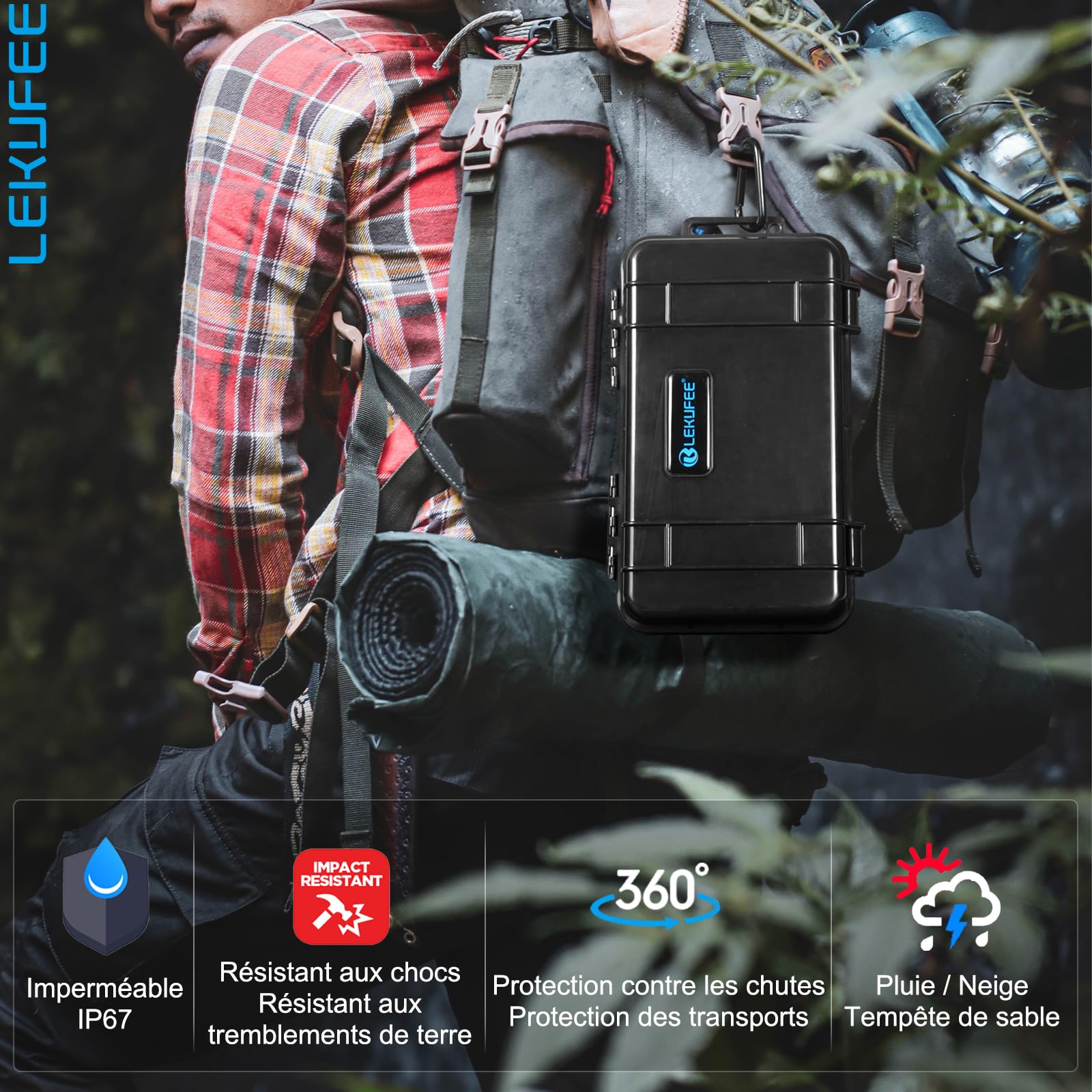 LEKUFEE Étui Rigide étanche pour DJI Osmo Pocket 4,DJI Pocket 3, Bundle Standard, Bundle Créateur, Bundle Essentiel, et Accessoires (Boîte Uniquement)
