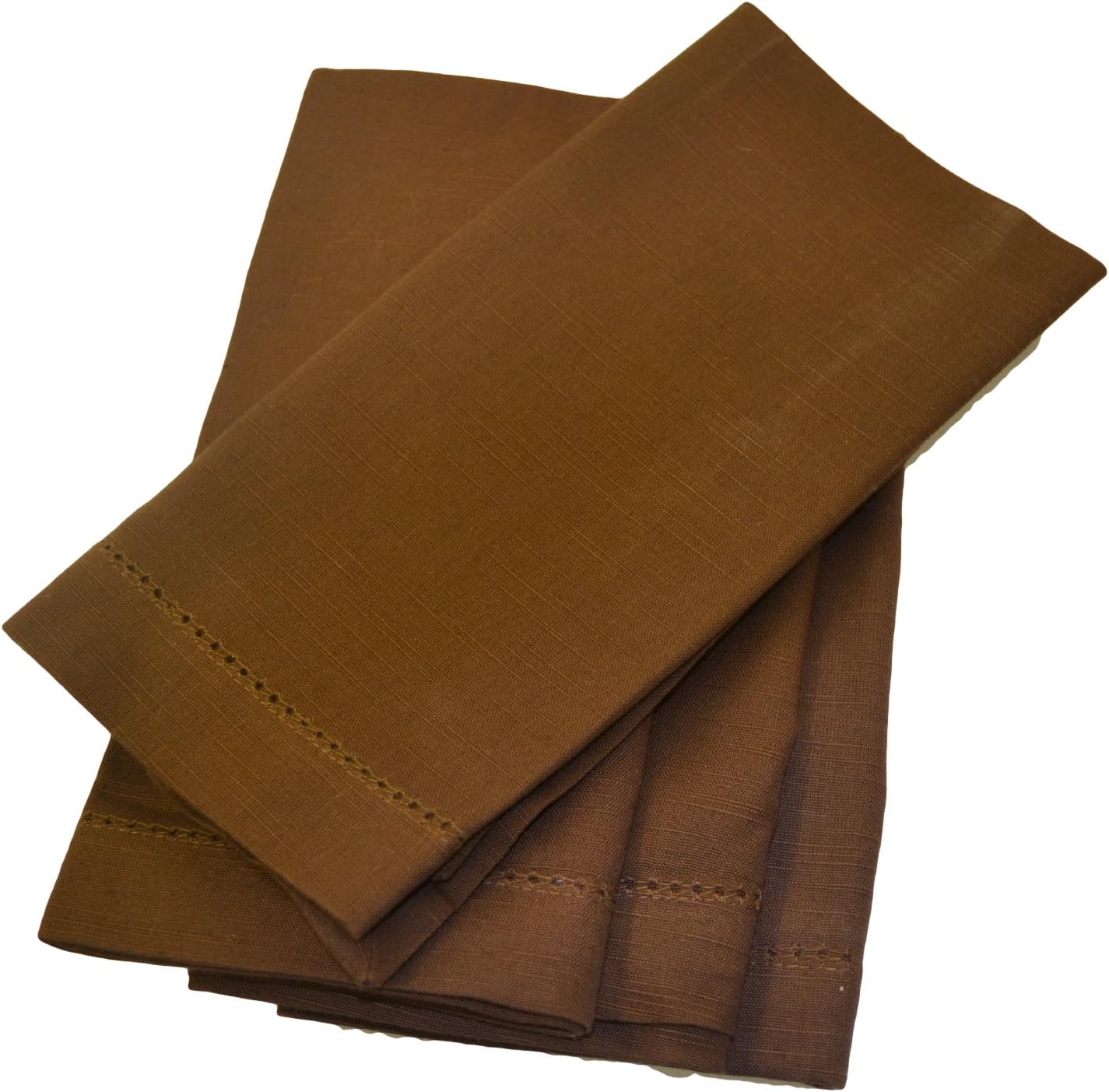 Hemstitch Dinner Napkins Brown 1 Dozen