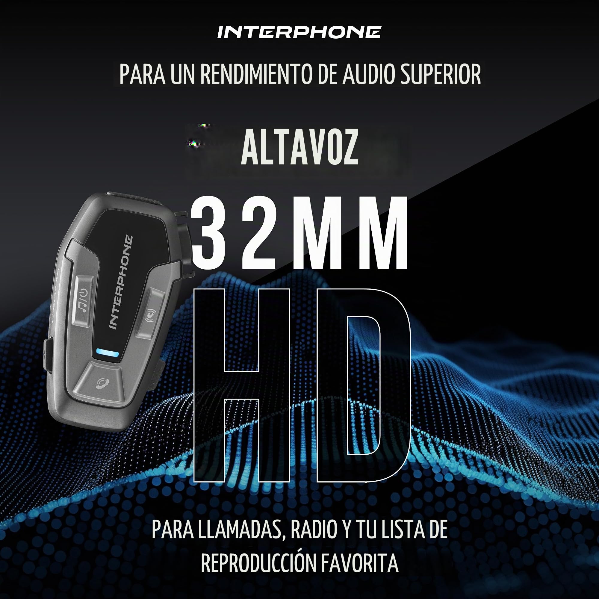 Interphone U-COM 6R – Intercomunicador Moto Individual con Kit para Segundo Casco, Comunicación Bluetooth 5.1 hasta 1 km para GPS y Llamadas, Batería 15h, Resistente al Agua IP67