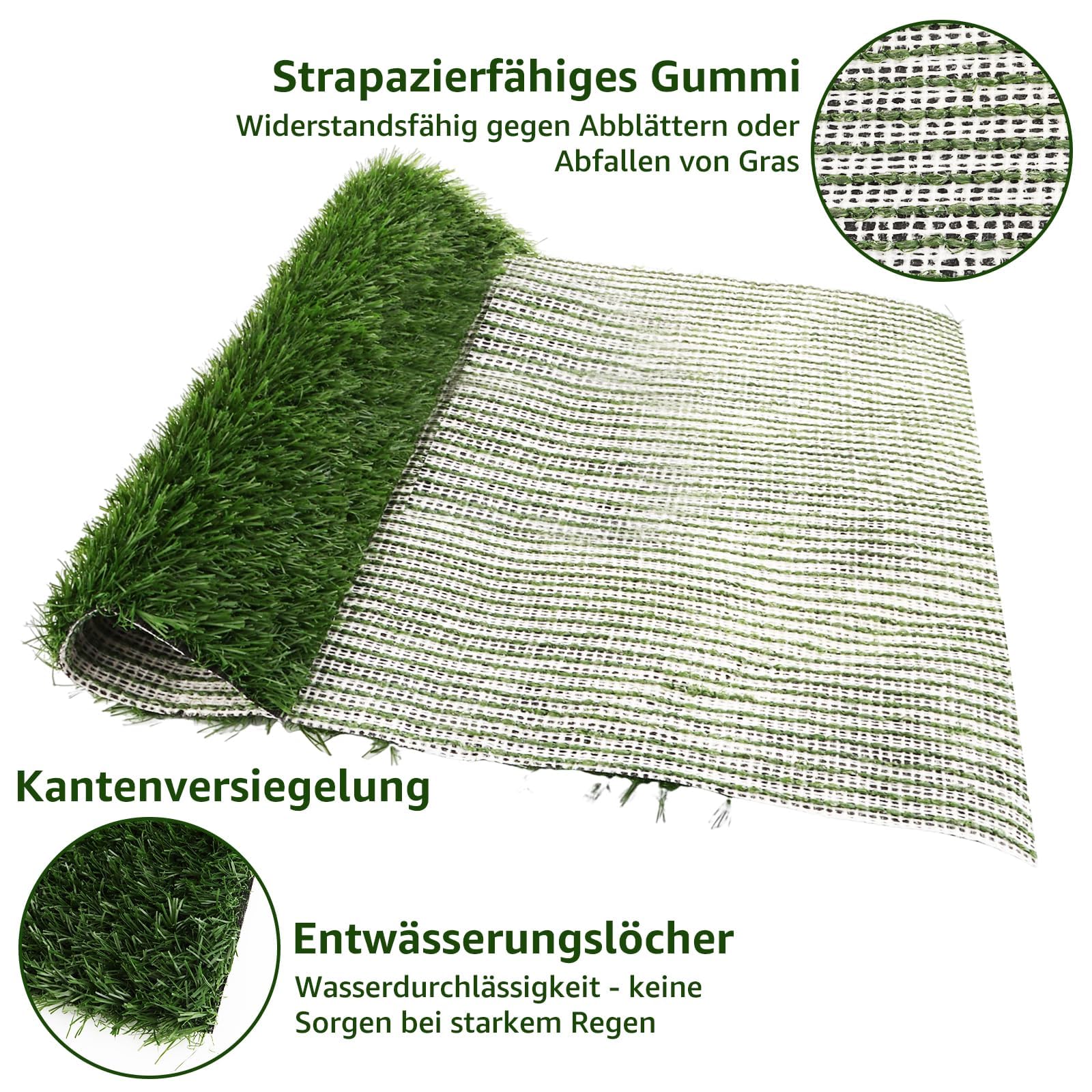 Lot de 2 Tapis de Propreté Chien en Fausse Pelouse 51x63 cm, Toilette pour Chien Lavable et Réutilisable, Litière Chien Intérieur et Extérieur avec Gazon Artificiel