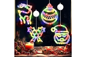 4PCS Christmas Window Decorations Lighted