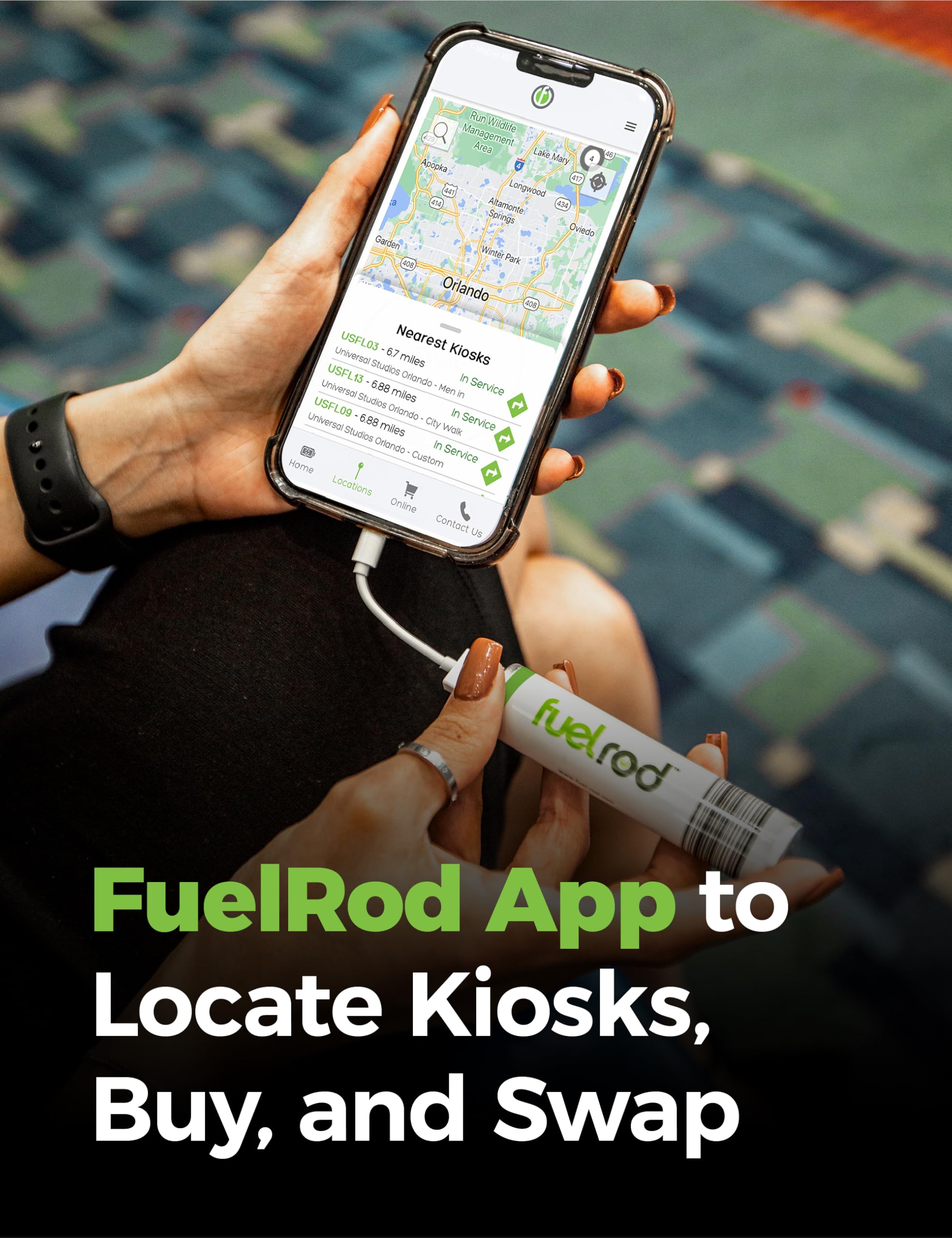 FuelRod Kit caricabatterie portatile USB-C, con un set extra di cavi e adattatori, compatibile con tutti i tablet, smartphone, power bank di backup ricaricabile, swap per asta carica al chiosco