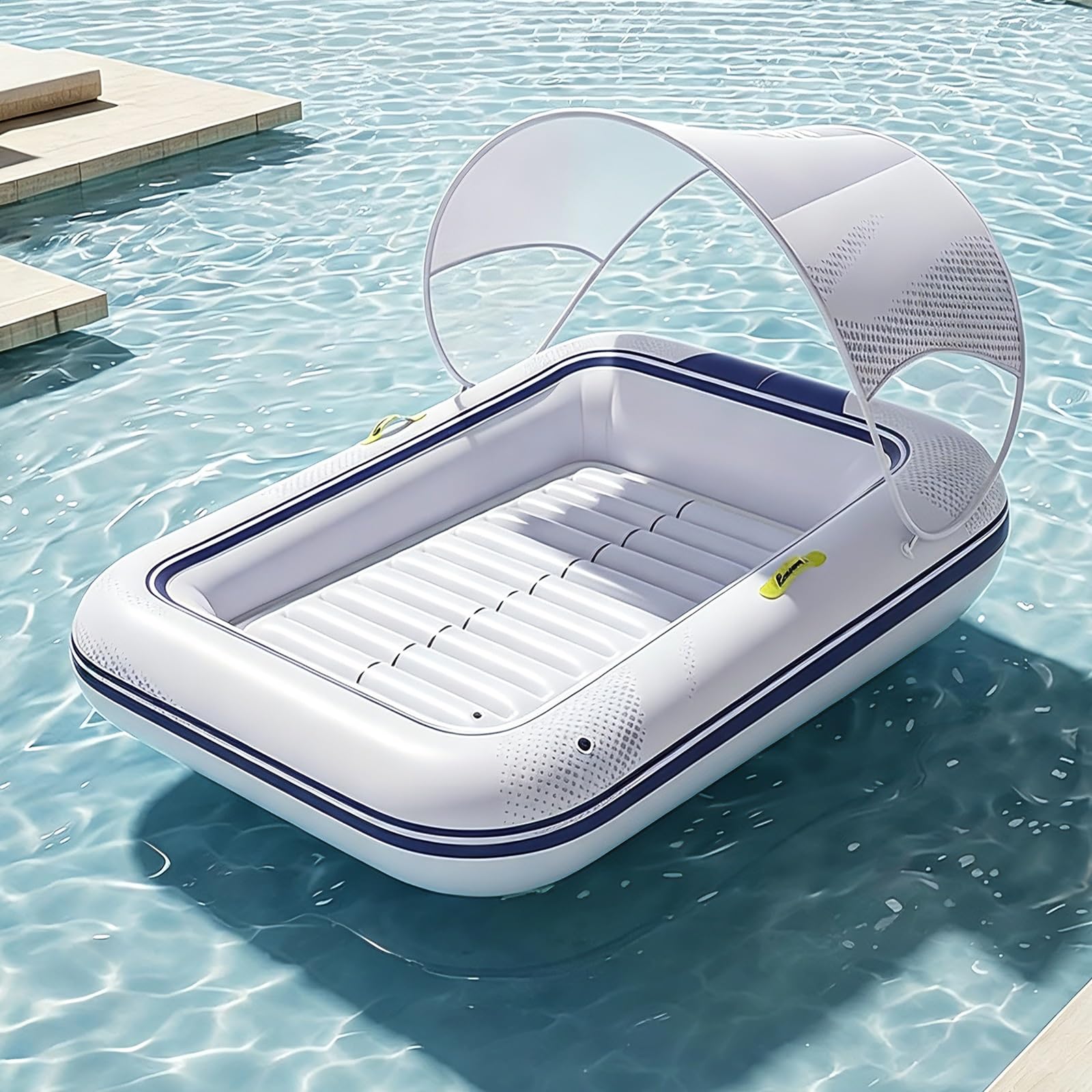 Flotadores inflables for Piscina, salón Flotante for Piscina con Dosel
