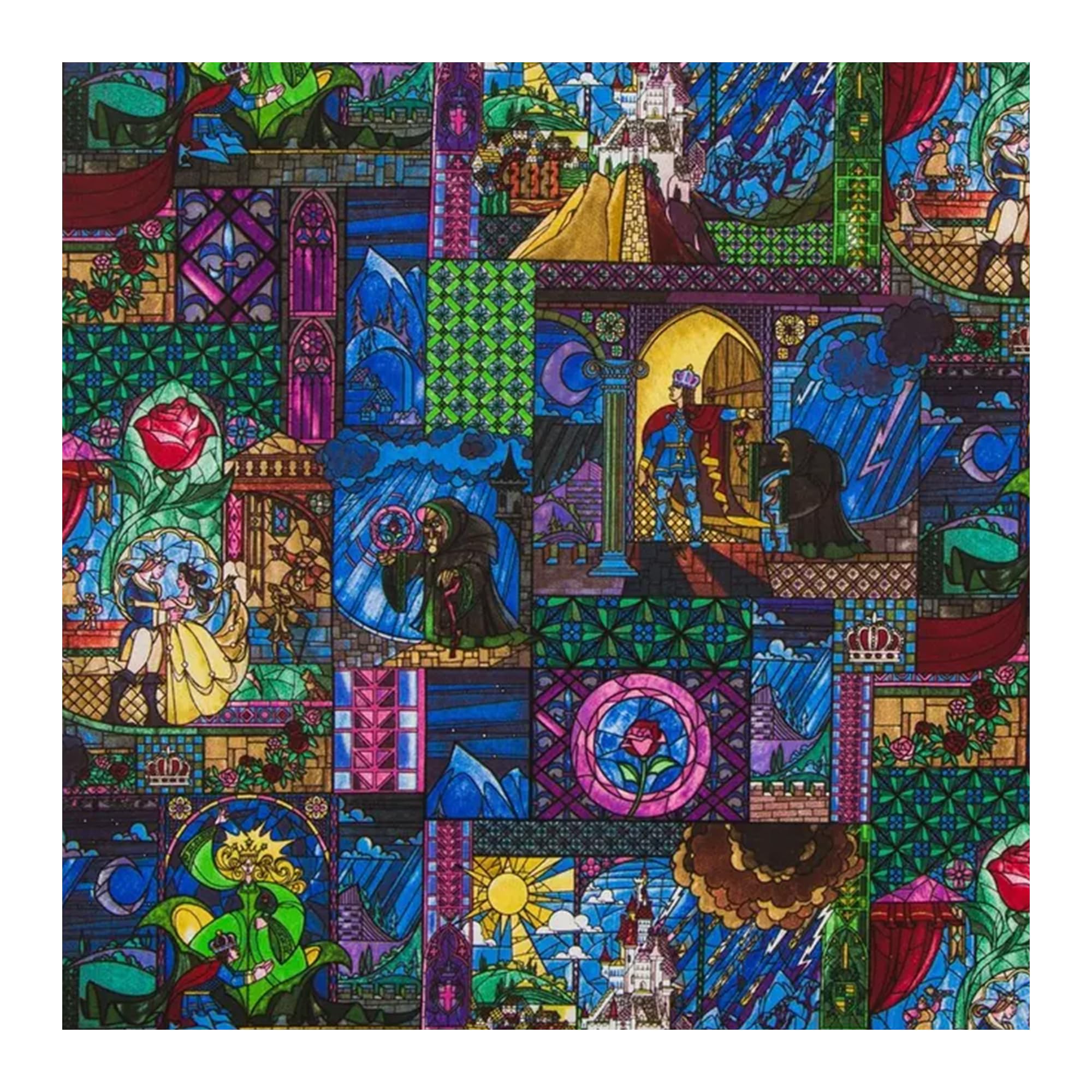 Hobby Lobby Belle Stained Glass Cotton Precut Fabric (1 Yard) - Printed Sewing Lightweight Precut Fabric for Sewing Clothes, Homeware, & Other Accessories