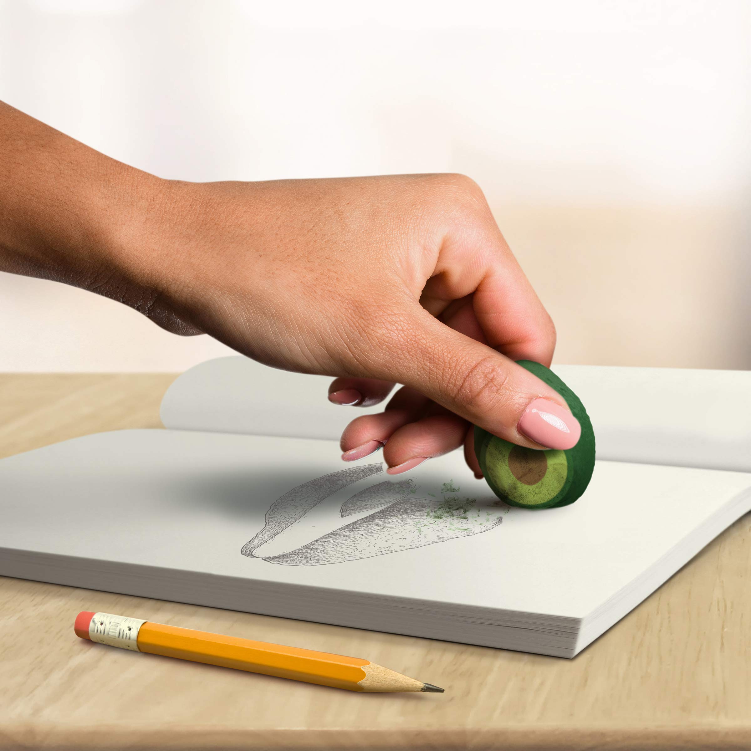 Genuine Fred Avocado ERASERS, Set of 4, Green, Set of 3 - Image 2