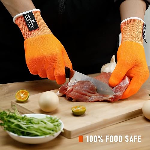 Miniatura 5 de WORK FORMULA Guantes de cocina resistentes a los cortes de calidad alimentaria, ajuste cómodo para mujeres, hombres, niños, chefs, carniceros