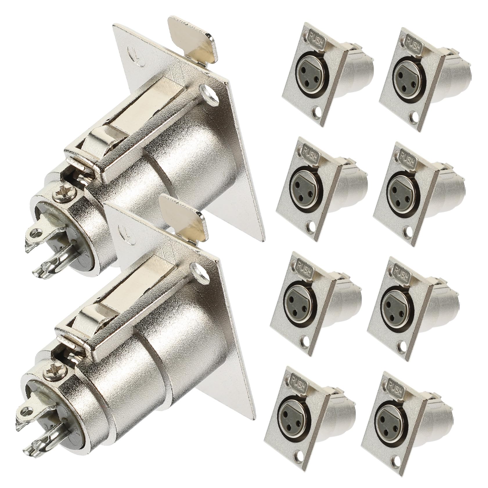 Conectores XLR hembra de 3 pines para panel metálico pack de 10 piezas 8