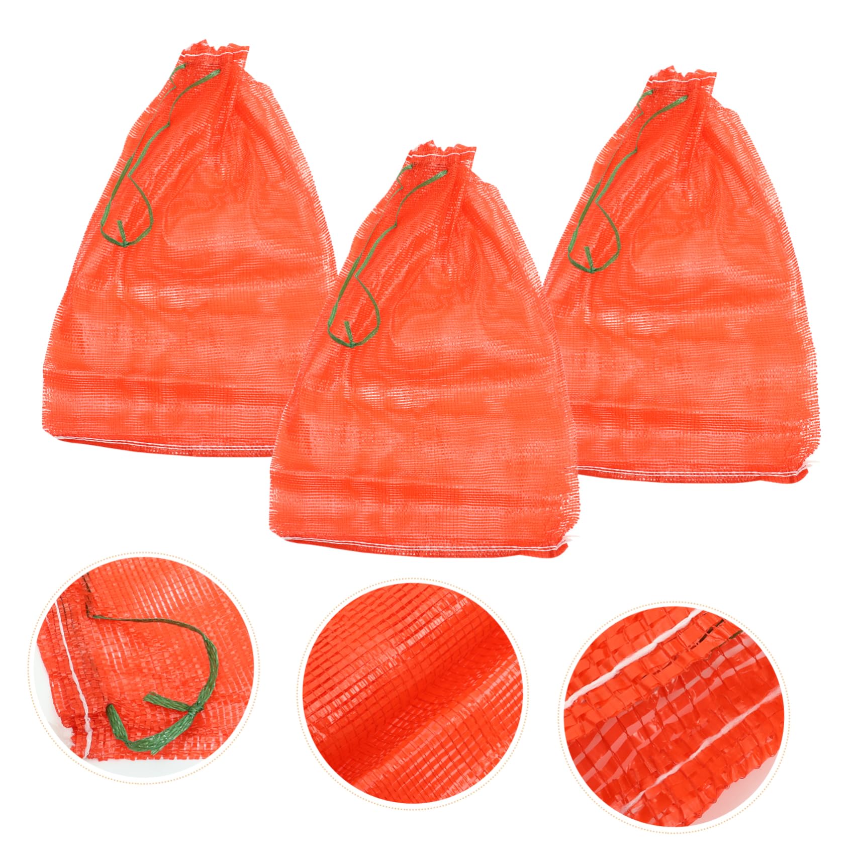Bolsa de Malla de Plástico Roja Cordón 50 Piezas 50x80 Cm