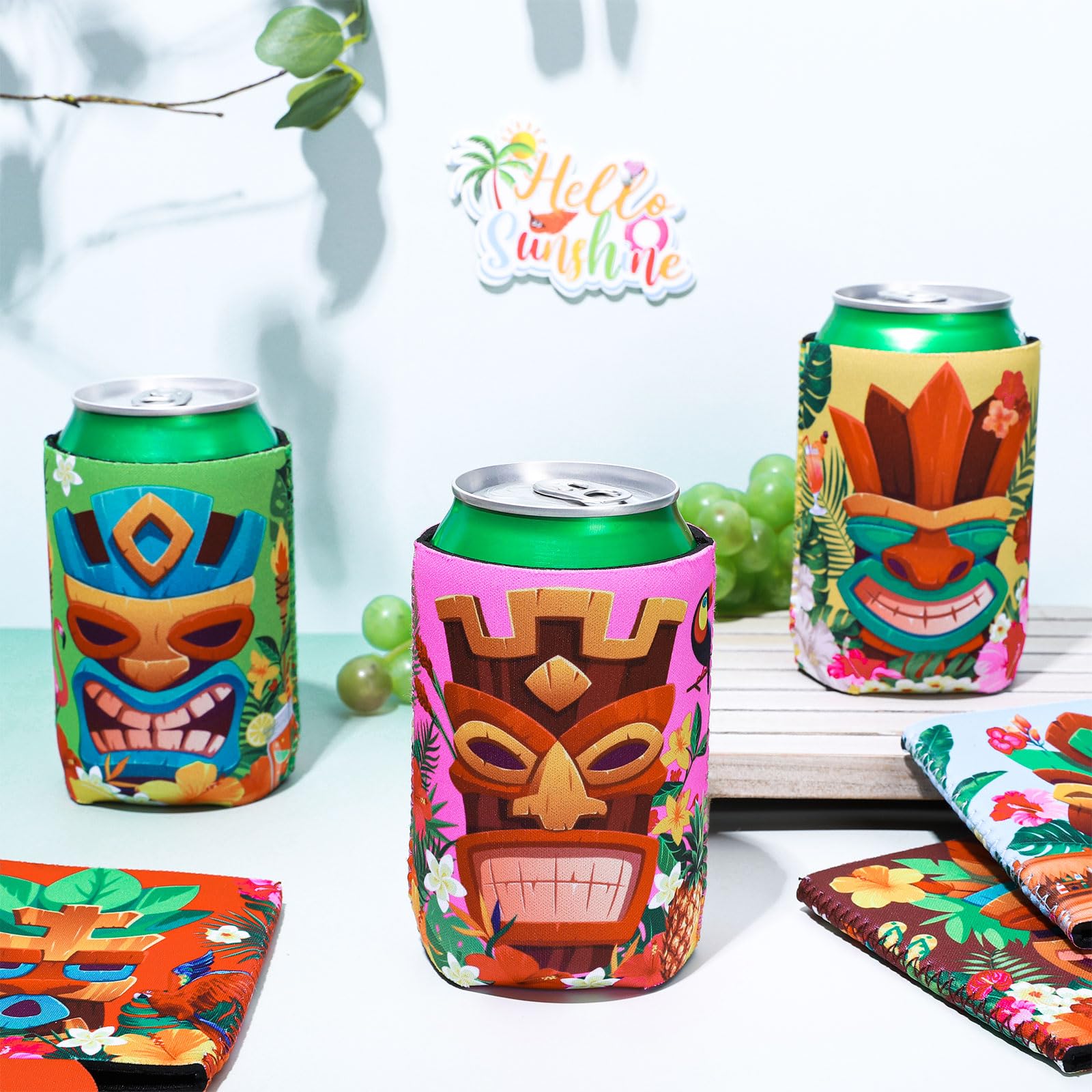 ハンドメイドブリキ缶＆ヴィンテージ海外紙もの大量セット Amazon.co.jp: Whaline 12個 夏 ティキ缶スリーブ かわいい