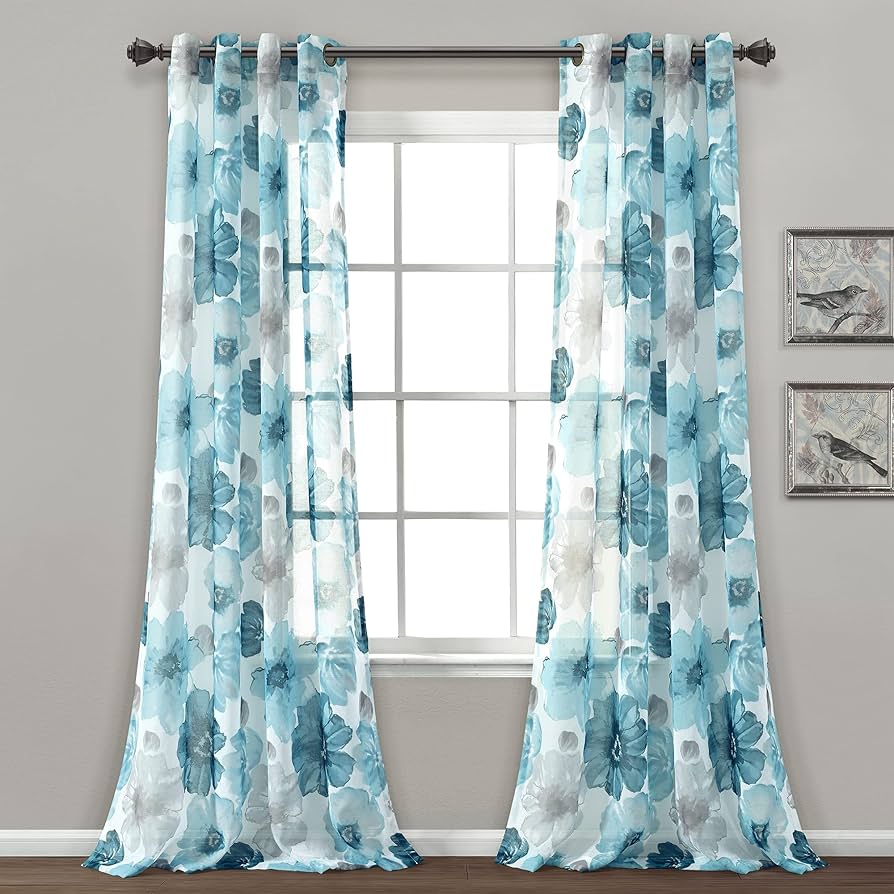 Lush Decor シアーカーテン Amazon.com: Lush Decor Leah Floral Sheer Window Curtain