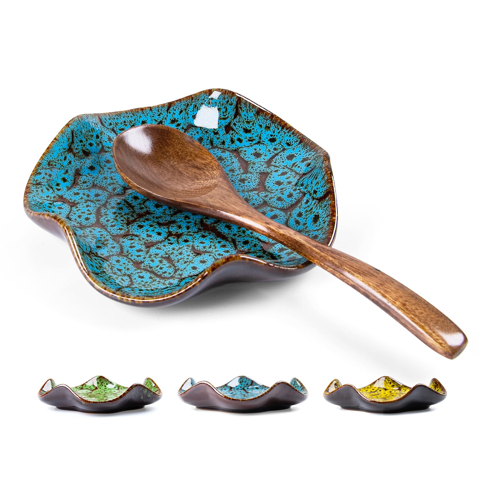 Spoon Rest for Stove Top, 5.3 Inch Ceramic Spoon Holder for Kitchen Counter