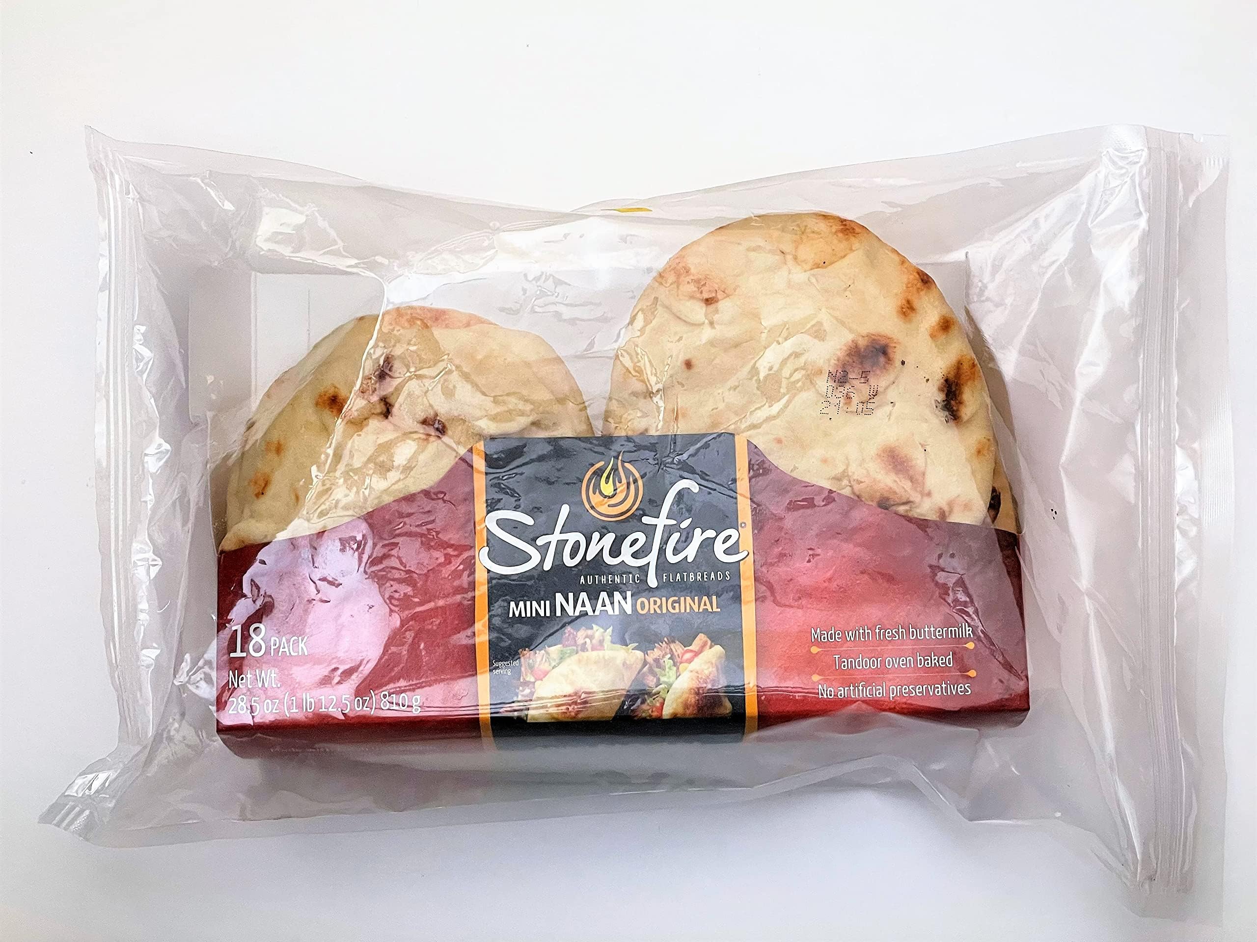 Mini Naan (Original) Fresh Authentic Flatbreads, 18 Mini Flatbreads Total in a resealable packaging