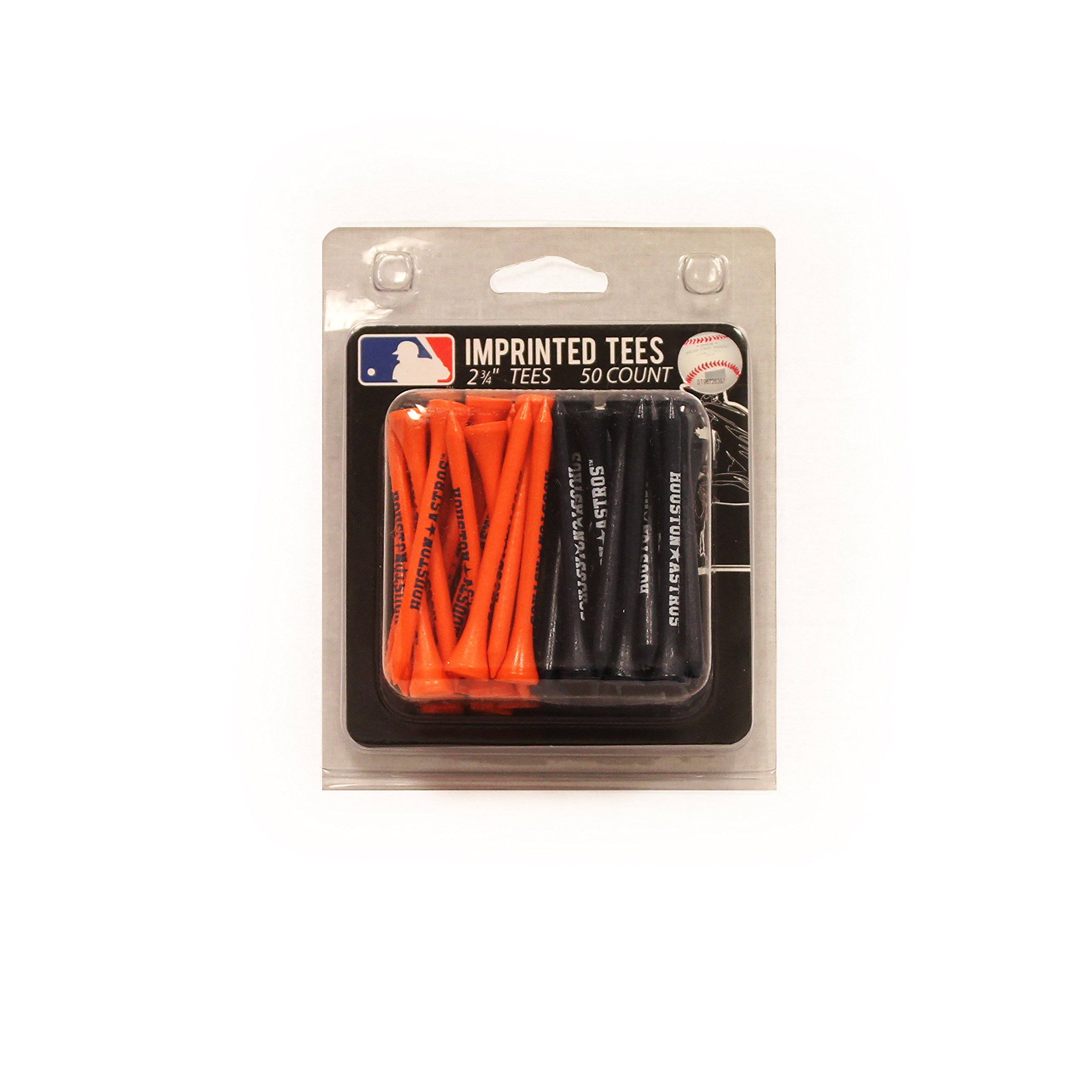 Team Golf MLB Houston Astros 2-3/4" Golf Tees, 50 Pack, Regulation Size, Multi Team Colors