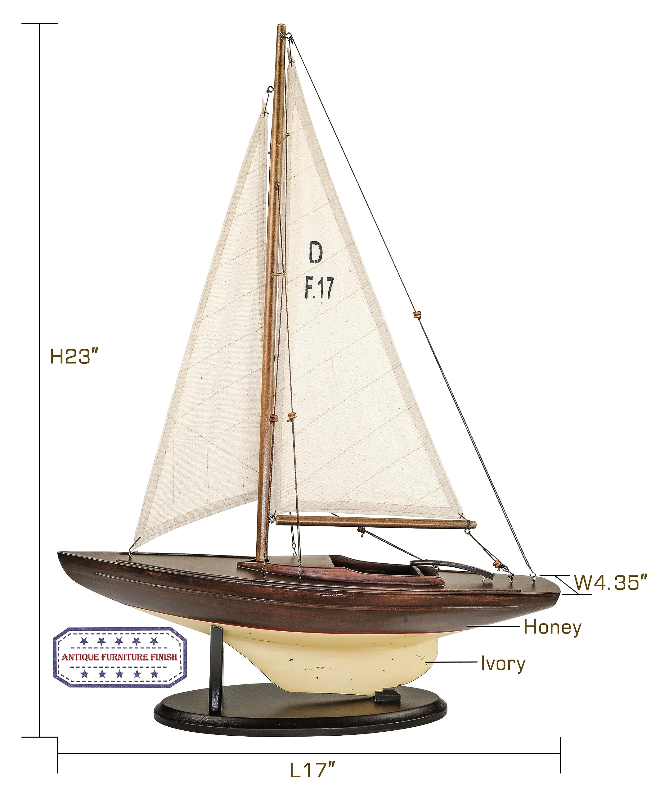 Amazon.co.jp: SAILINGSTORY 木製ヨットモデル 船 ヨット装飾