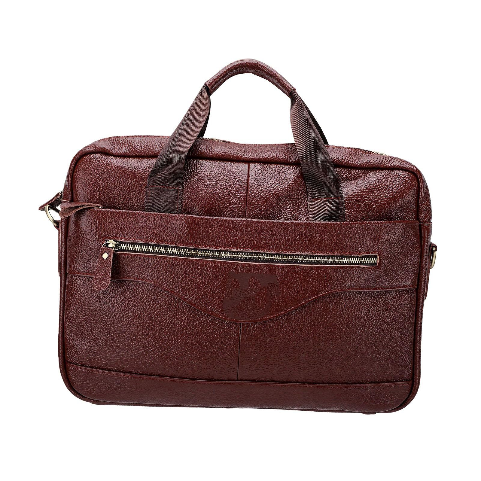 Asixxsix Borsa Porta Laptop in Pelle per Uomo