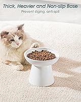 Vista 6 de vancasso Elevated Cat Bowls 2-Pack, Ceramic Raised Cat Food and Water Dishes with 5.1" Height & 6.2" Wide Opening - Anti Vomit, Whisker Fatigue