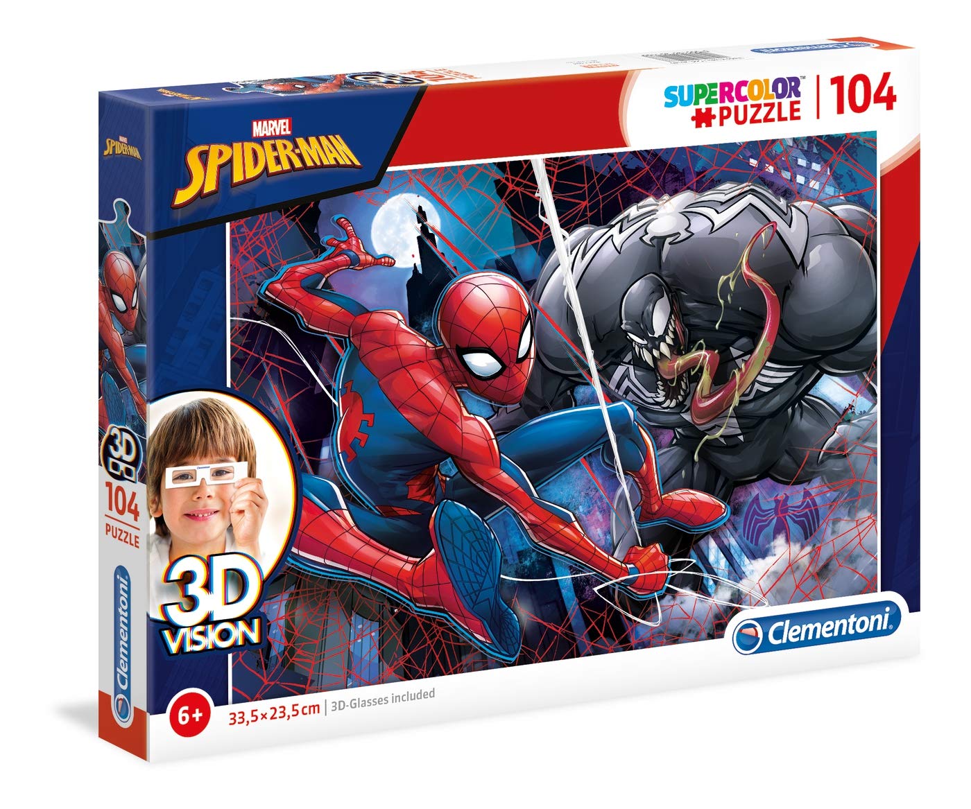 Clementoni Puzzle 3D Marvel Spiderman 104 Pieces, Multicolor, 20148, 6800000201