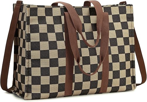Bolsa de mano para computadora portátil para mujer, bolsa de lona de 15.6 pulgadas, bolso de hombro para computadora, bolso de mensajero, bolso para