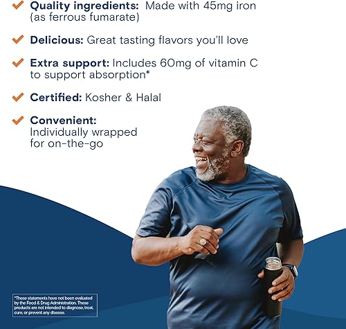 Miniatura 6 de Bariatric Fusion Suplemento de hierro bariátrico con sabor a fruta de cereza masticable suave con vitamina C para pacientes bariátricos incluyendo