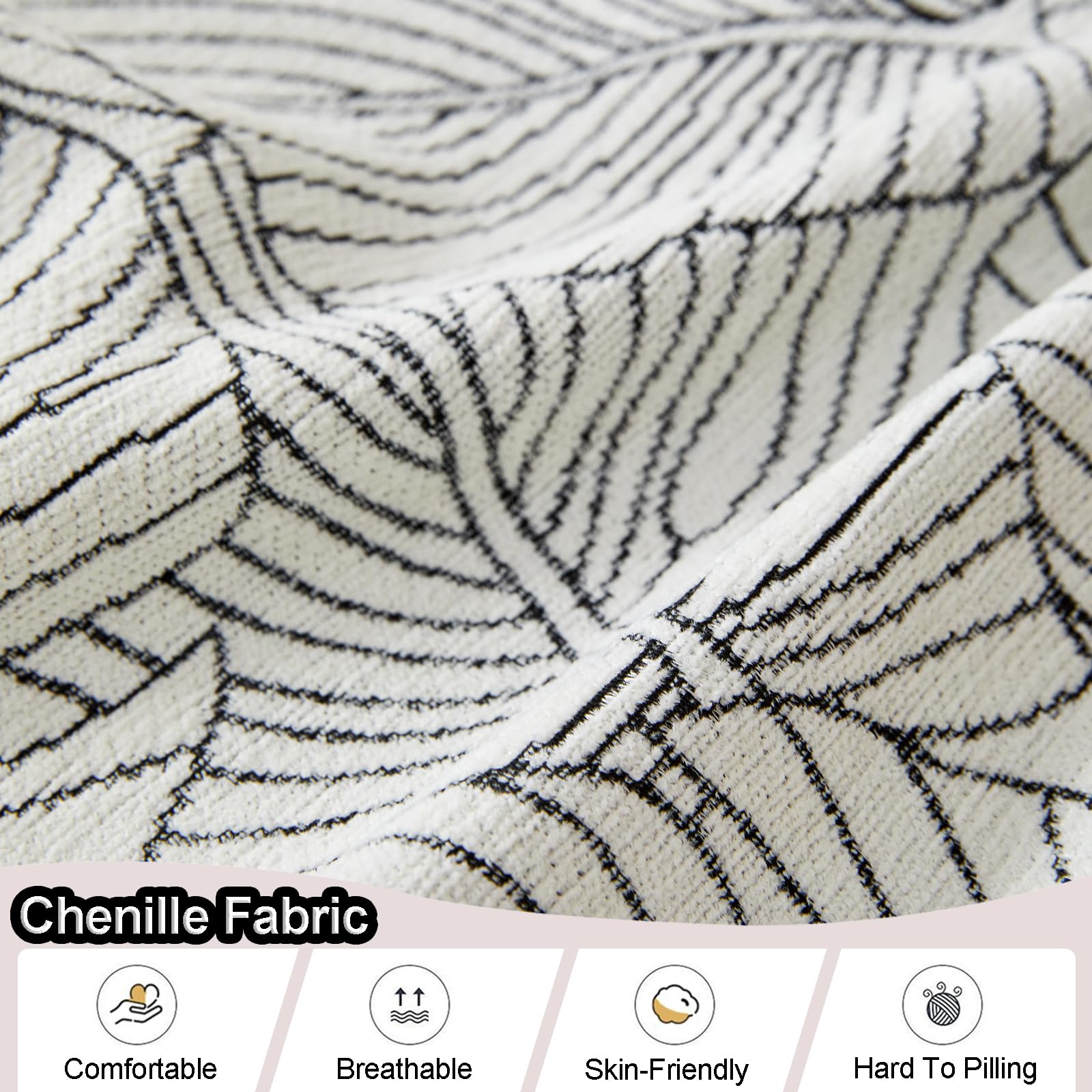 Housse Jeté De Canapé éPaisse 1 2 3 4 Places Serviette De Canapé Chenille Couverture De Canapé Monobloc Chat Rebelle Couvre Protege De Canapé pour Chaise Et Lit, Lavable(180X420cm,White)