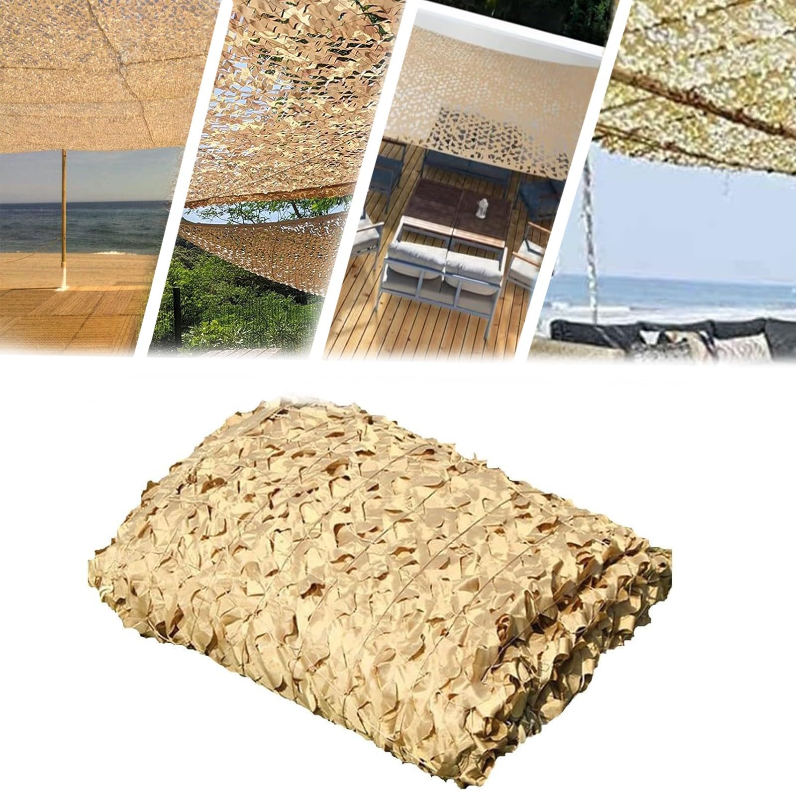 Red de Camuflaje 4x6m Color Arena Protección Solar Red de Camuflaje Militar para Interior o Exterior Decoración de Camuflaje para Caza Camping Jardín Ocio Privacidad Decoración y Ciegos Disparos