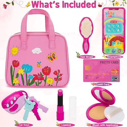 Miniatura 4 de Officygnet Bolsa de juguete para niñas de 1, 2, 3 años, con kit de maquillaje de simulación, juguetes de princesa para niñas pequeñas, cumpleaños