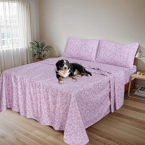 Vista 64 de RUVANTI Sábanas de franela 100% algodón King 4 piezas Celestial Stag Ciervo celestial