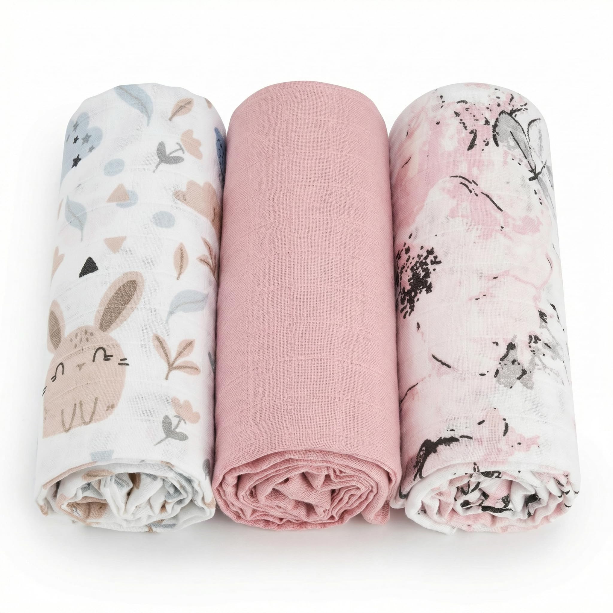 BABYSAFE Mussole Neonato Cotone Biologico 80x70cm Pacco da 3 Certificato OEKO-TEX Made in Europe