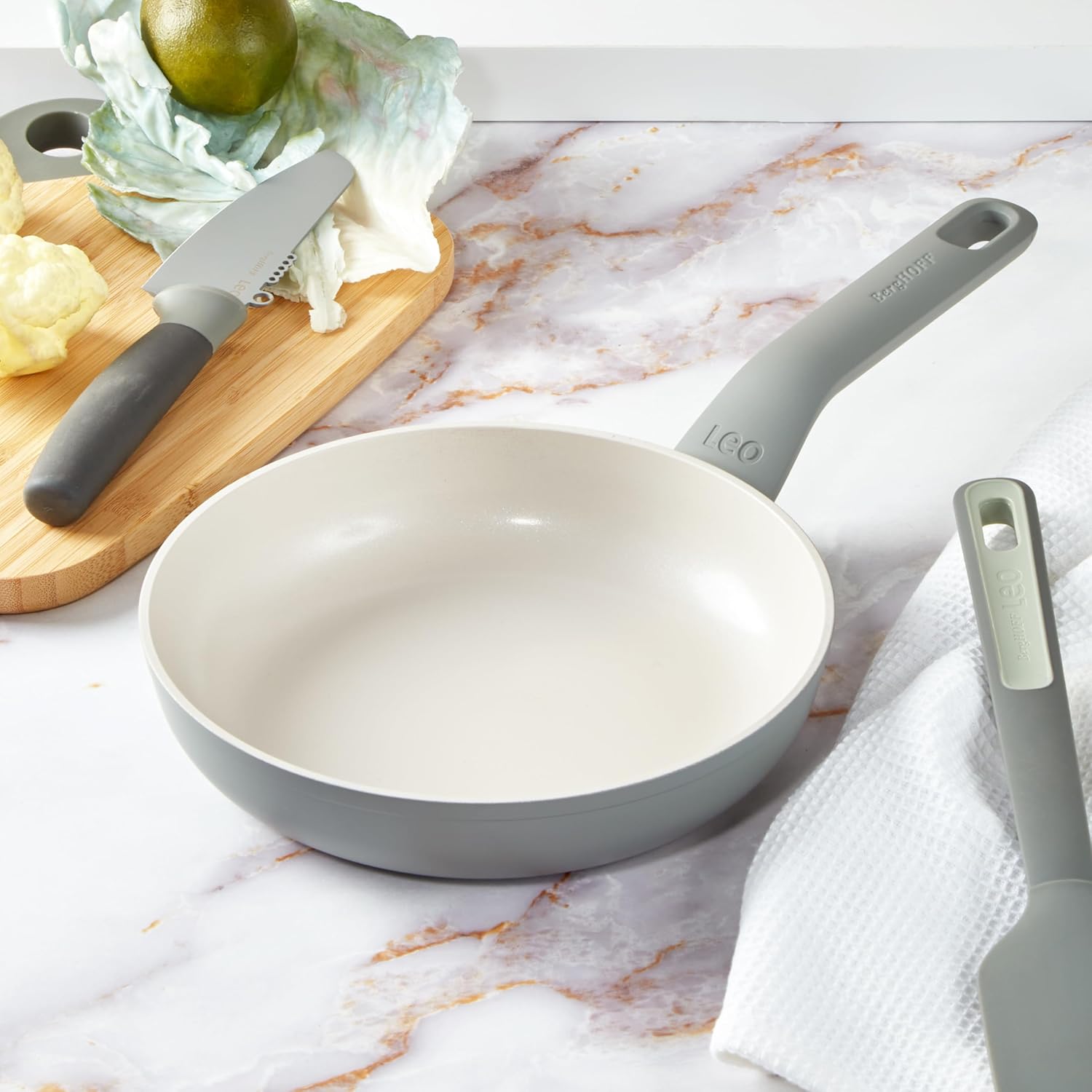 Balance Non-stick Ceramic Frying Pan/Skillet 8", Recycled Aluminum, Non-toxic Coating, Stay-cool Handle, Induction Pan, 100% Sustainable, Healthy Cooking, Moonmist
