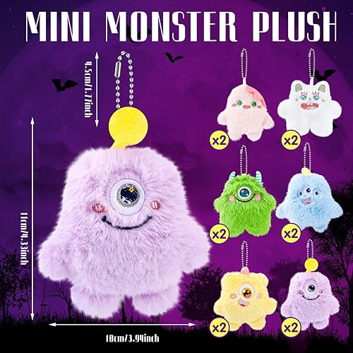 Miniatura 2 de Hungdao Mini Llavero de Peluche a Granel, Rellenos de Media Navideña, Lindas Llaveros de Animales de Peluche, Llaveros para Mochila, Rellenos para