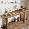 Mesa consola Tribesigns de 63" estilo granja, mesa larga estrecha detrás del sofá | Mueble de entrada con 2 niveles de almacenamiento para pasillo, entrada, sala, fácil ensamblaje, café 7