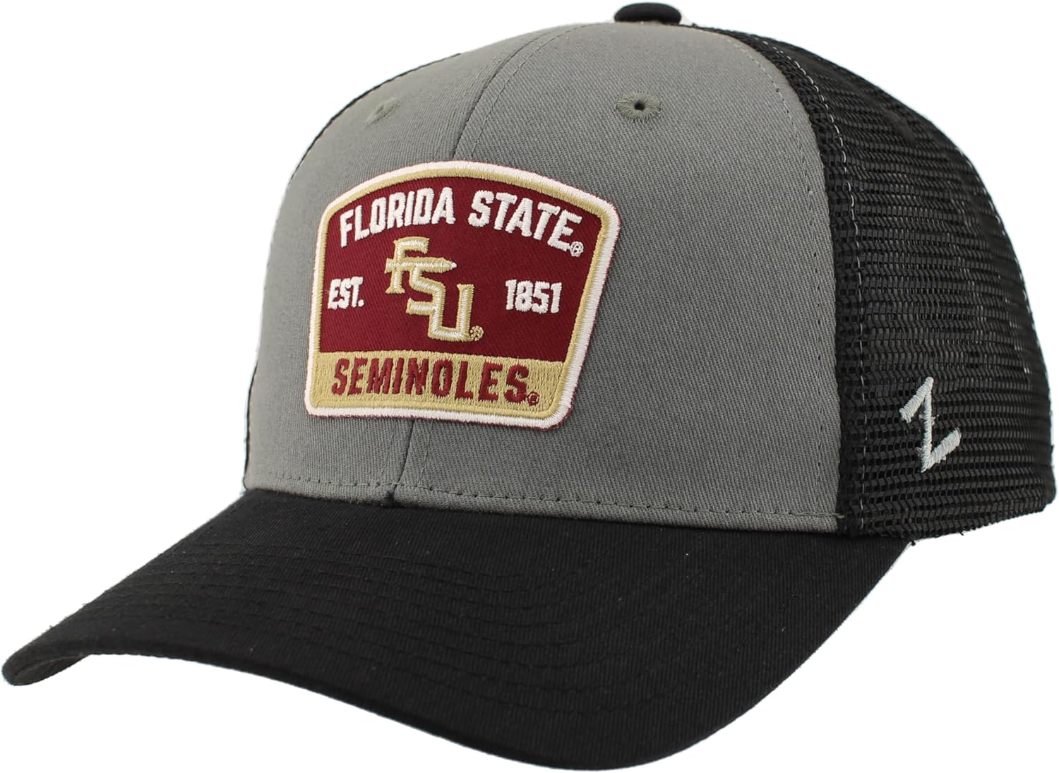 Florida State Seminoles NCAA Officially Licensed Snapback Hat Big Rig Patch Black Gray Switchback