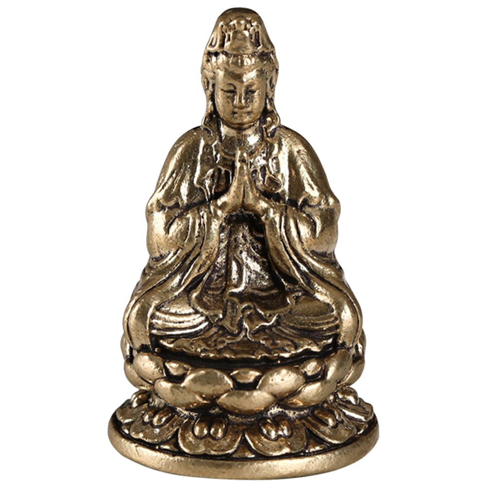 Figura Mini Estatua Budista Guanyin de Latón miniatura 7