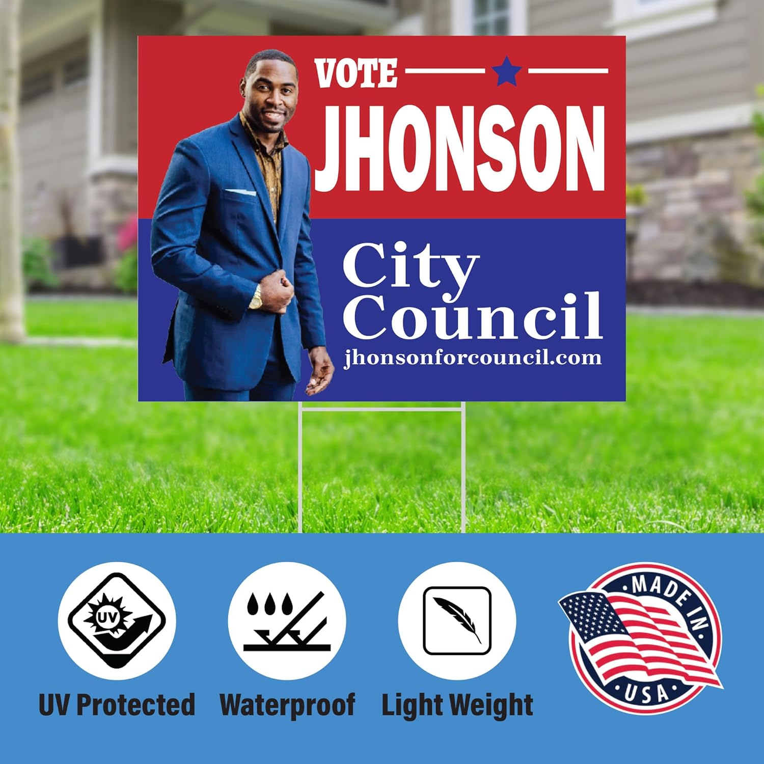 Custom Yard Signs with Stakes – Personalized Signs for Outdoor, Weather-Resistant Corrugated Plastic Board for Business, Garage Sale, Campaigns & Advertising (18X24, White)