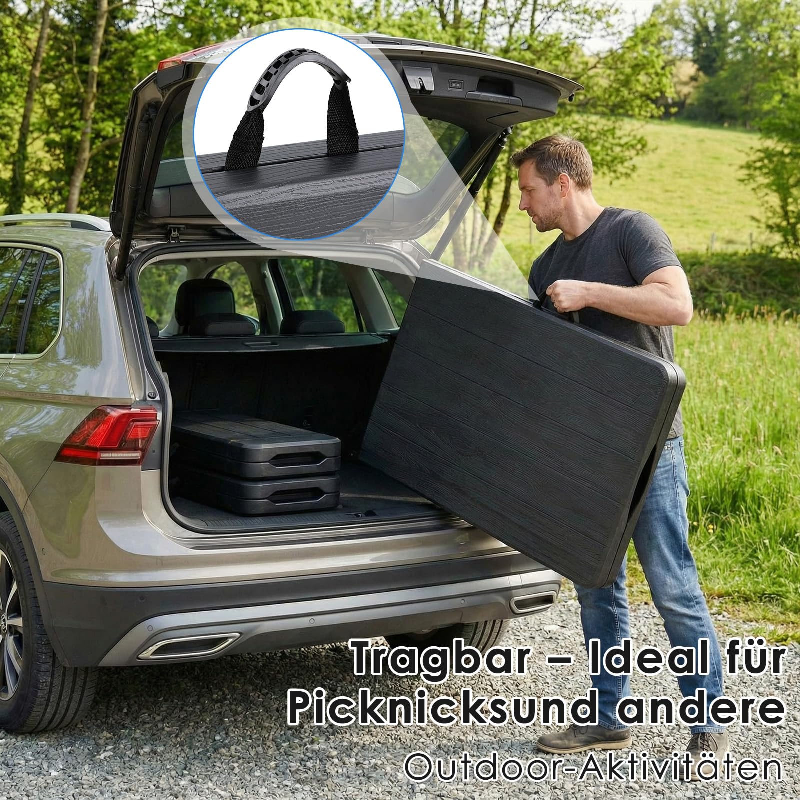 Set Tenda da Birra 3 Pezzi 180cm, Tavolo e 2 Panche Pieghevoli, Mobili da Giardino in Plastica HDPE