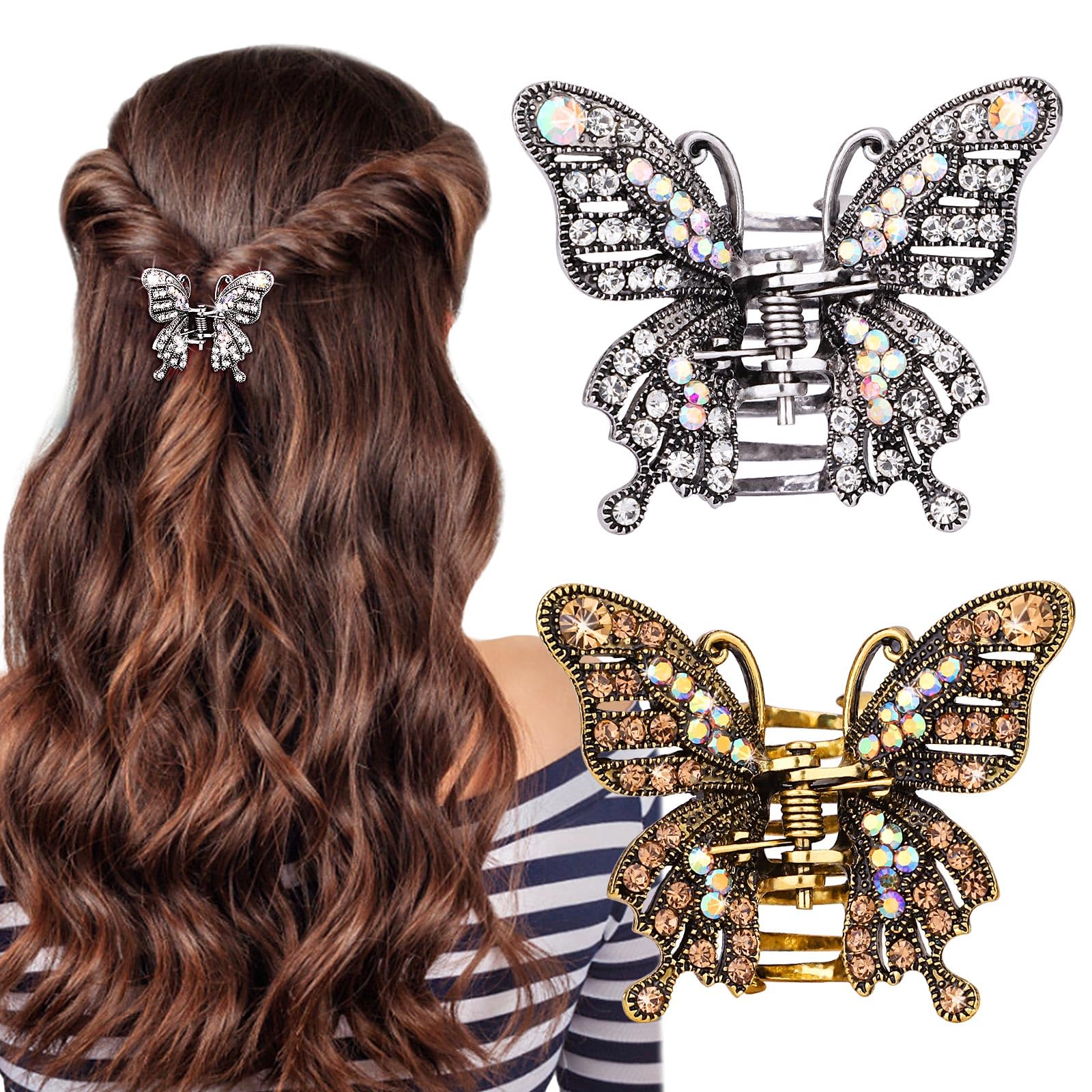 Amazon.com : Noverlife 2PCS Vintage Butterfly Hair Claws 
