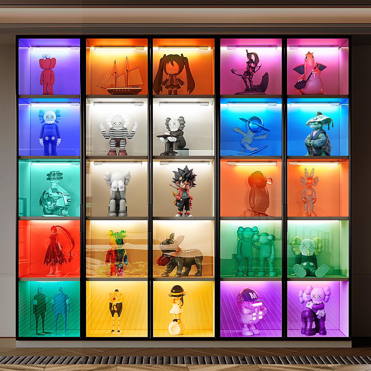 Rechargeable Under Cabinet Lighting Wireless, Under Counter Lights for Kitchen Closet Bedroom Wardrobe Stairs Hallway 79 LED 15 Color Temps Dimmable RGB Lights Bar with Remote 3 Pack