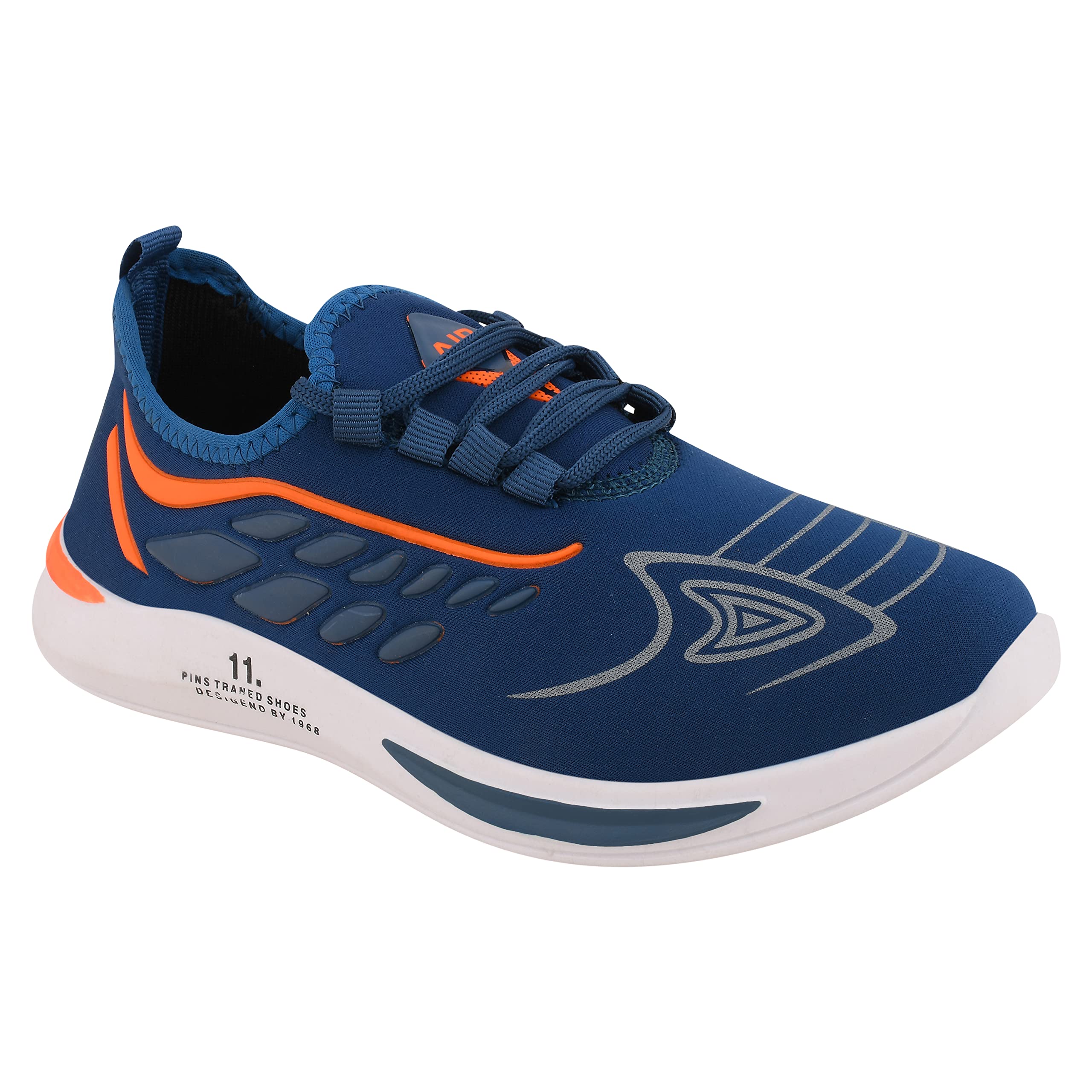 Elecant Mike-5 T-Blue- Orange Lace-up Light Weight Shoes for Men