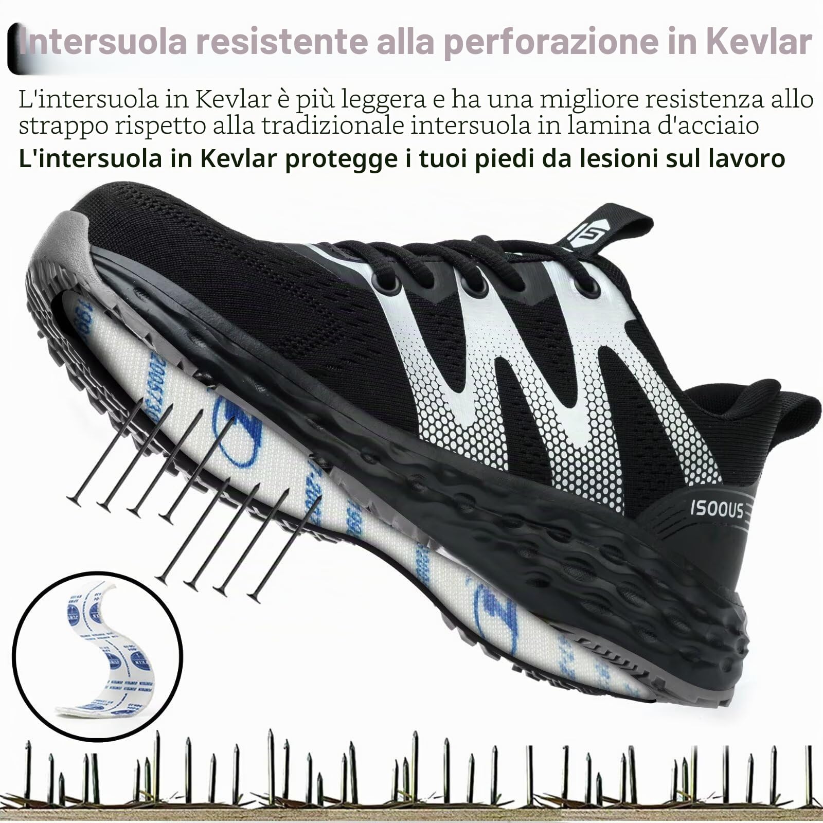 Scarpe Antinfortunistiche Uomo Donna Leggere Scarpe da Lavoro Comode Scarpe Sicurezza con Punta in Acciaio Traspiranti