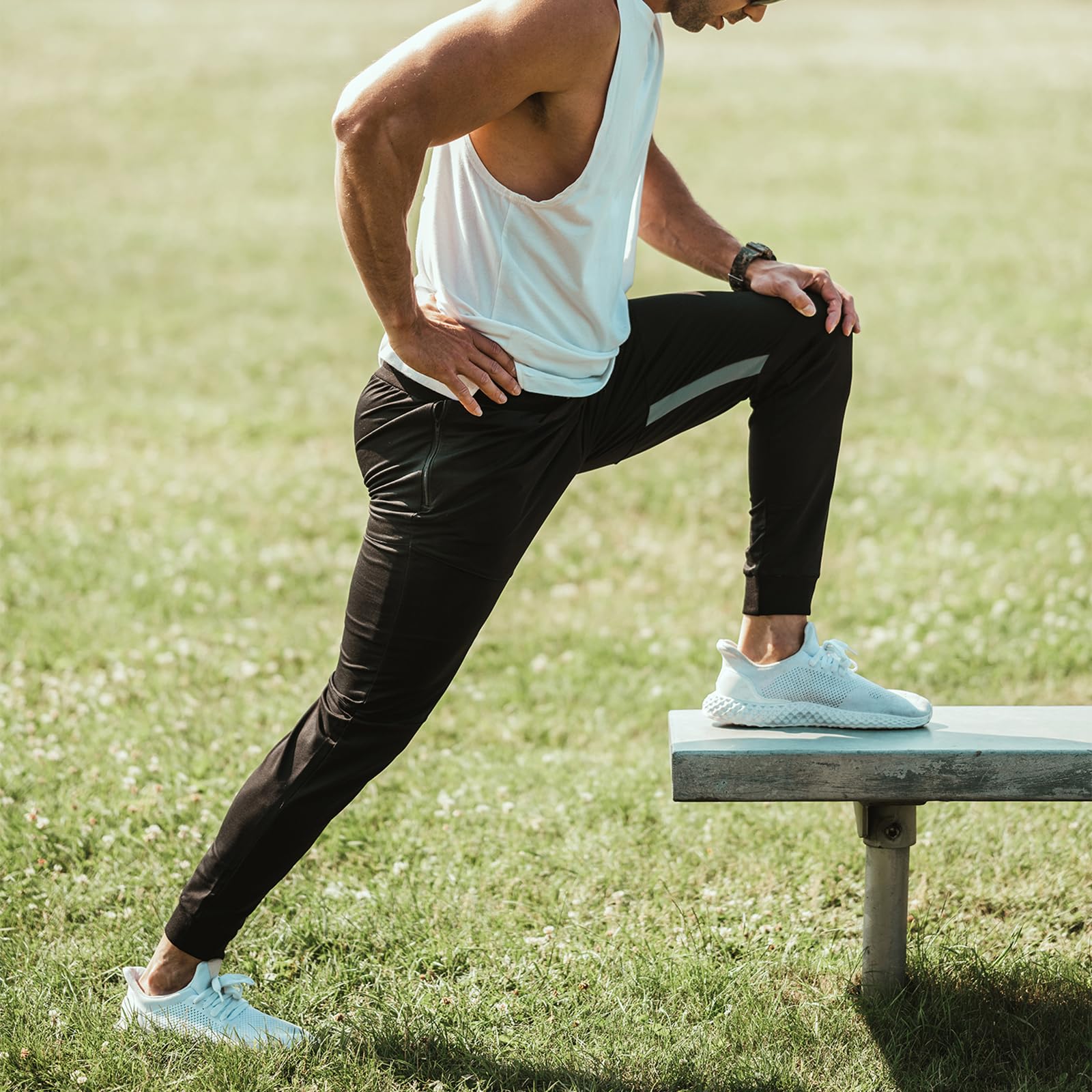 BROKIG Gym Jogginghose Herren Fitness Laufhose | Sport Trainingshose Herren Baumwolle, Sporthose Herren Lang, Slim Running Shorts, Gym Shorts mit Taschen