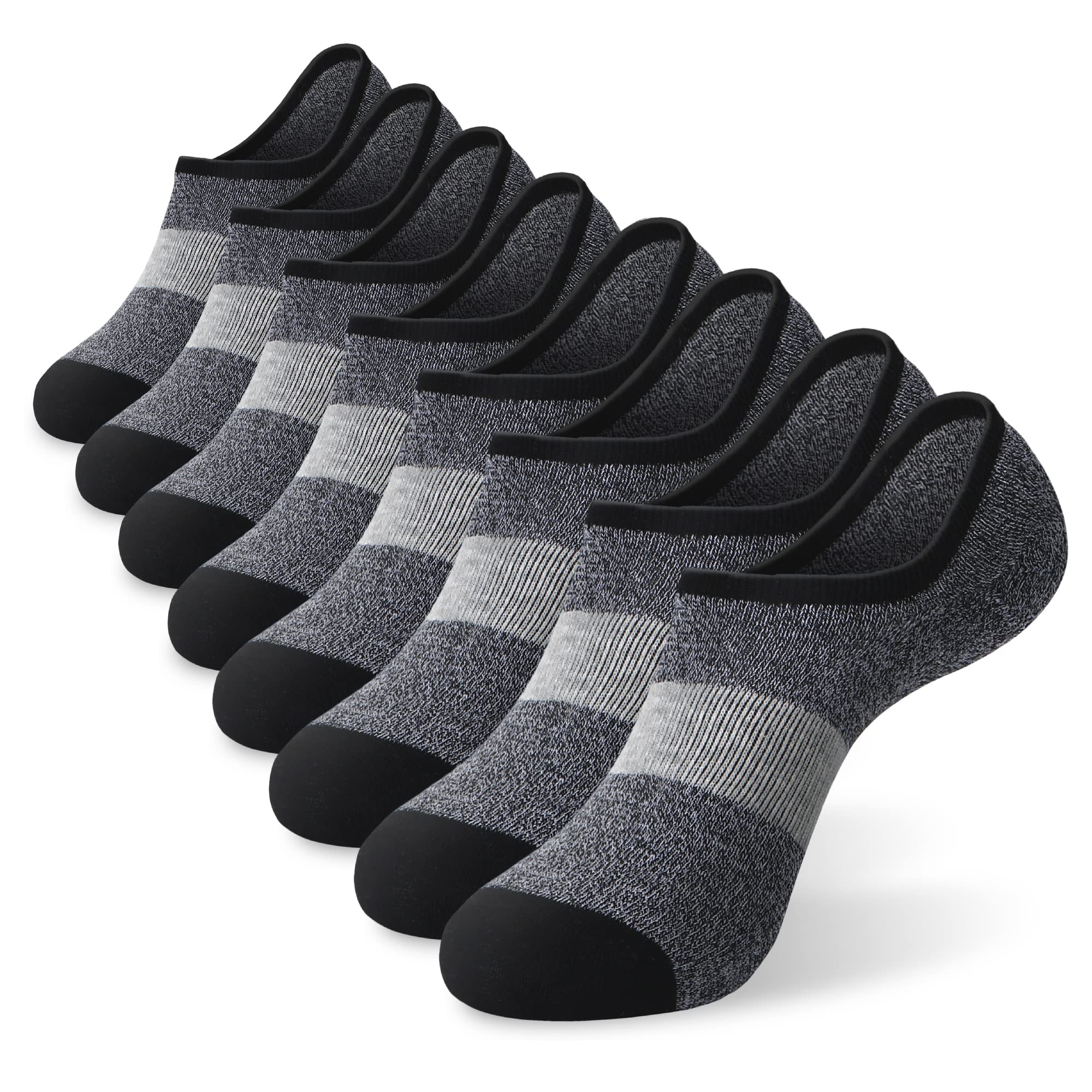 MONFOOT Men's/Women's 10 Pairs Invisible No Show Non slip Socks, Multipack