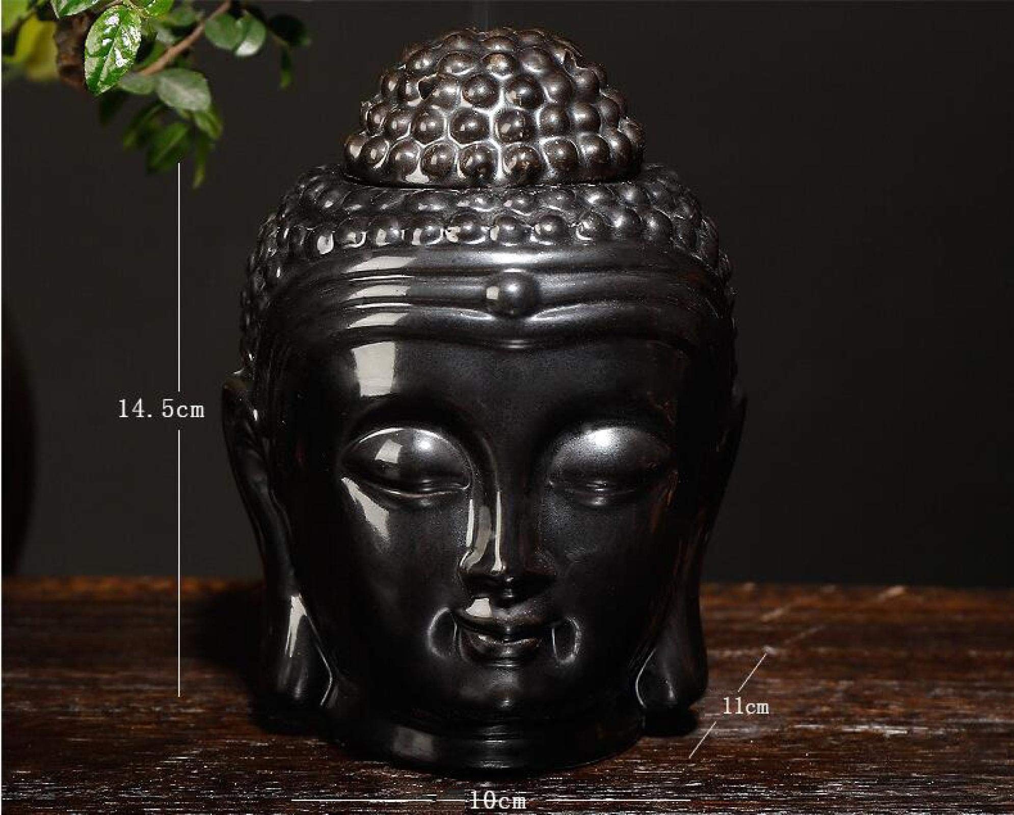 Ätherisches Ölbrenner/Aroma-Diffusor Kerze schmilzt Wärmer, Keramik Aromatherapie Ölbrenner Buddha-Kopf, Aroma ätherisches Öl Diffusor Räucherstäbchen Buddha J23 (Farbe: J23)