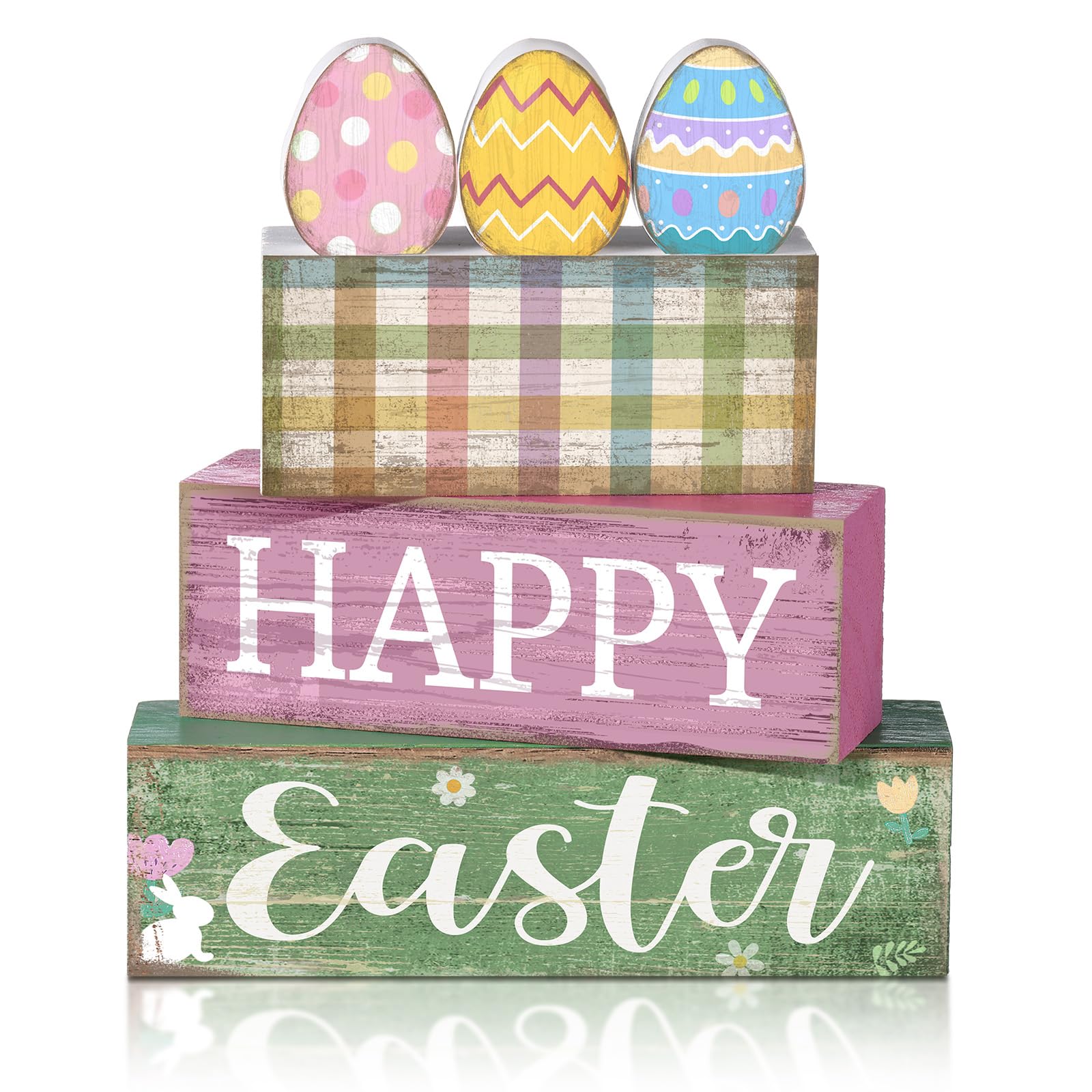 Wooden Pastel Eggs Tray Decor
