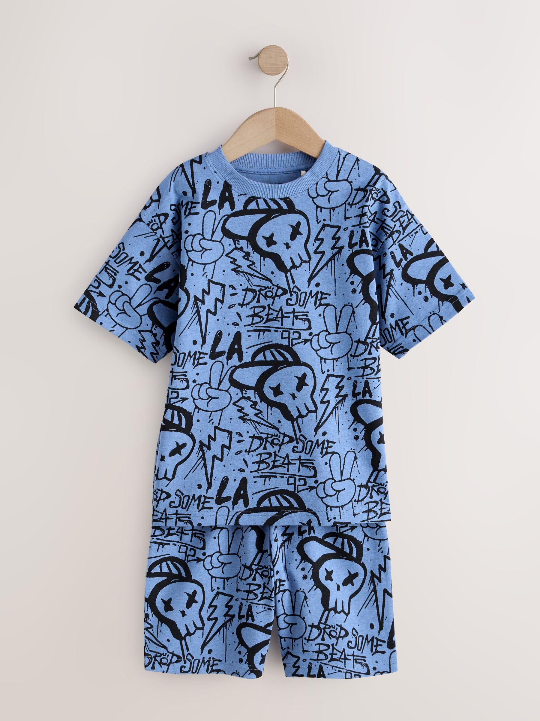 NEXT Jungen Pyjamas mit Shorts aus 100% Baumwolle, 3er-Pack