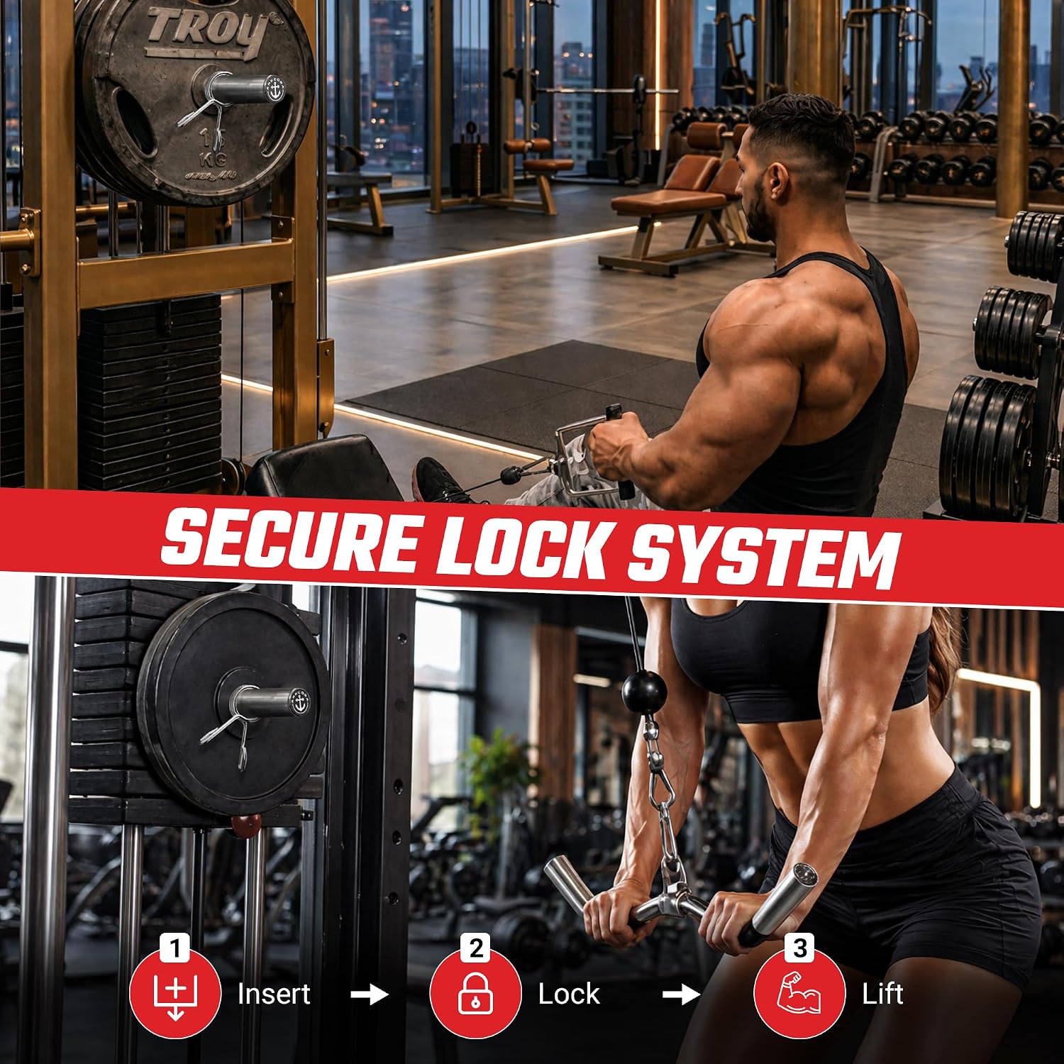 Gym Pin Kit 10mm & 8mm Universal Fit, Weight Stack Pin, Gympin, Weight Pin, Gym Pins for Weight Stack, Weight Stack Extender Pin, Weight Pins for Weight Stack Machine