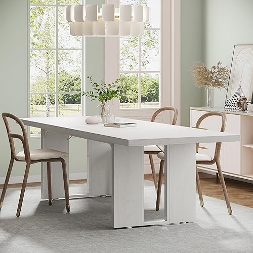 Tribesigns Mesa de comedor grande de 71 pulgadas para 6 a 8 personas, mesa de comedor rústica estilo granja, mesa de comedor rectangular para
