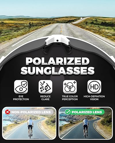 Miniatura 2 de VICTGOAL Gafas de ciclismo para hombres y mujeres con lentes polarizadas, protección UV, gafas de sol de ciclismo TR90 marco para gafas de bicicleta